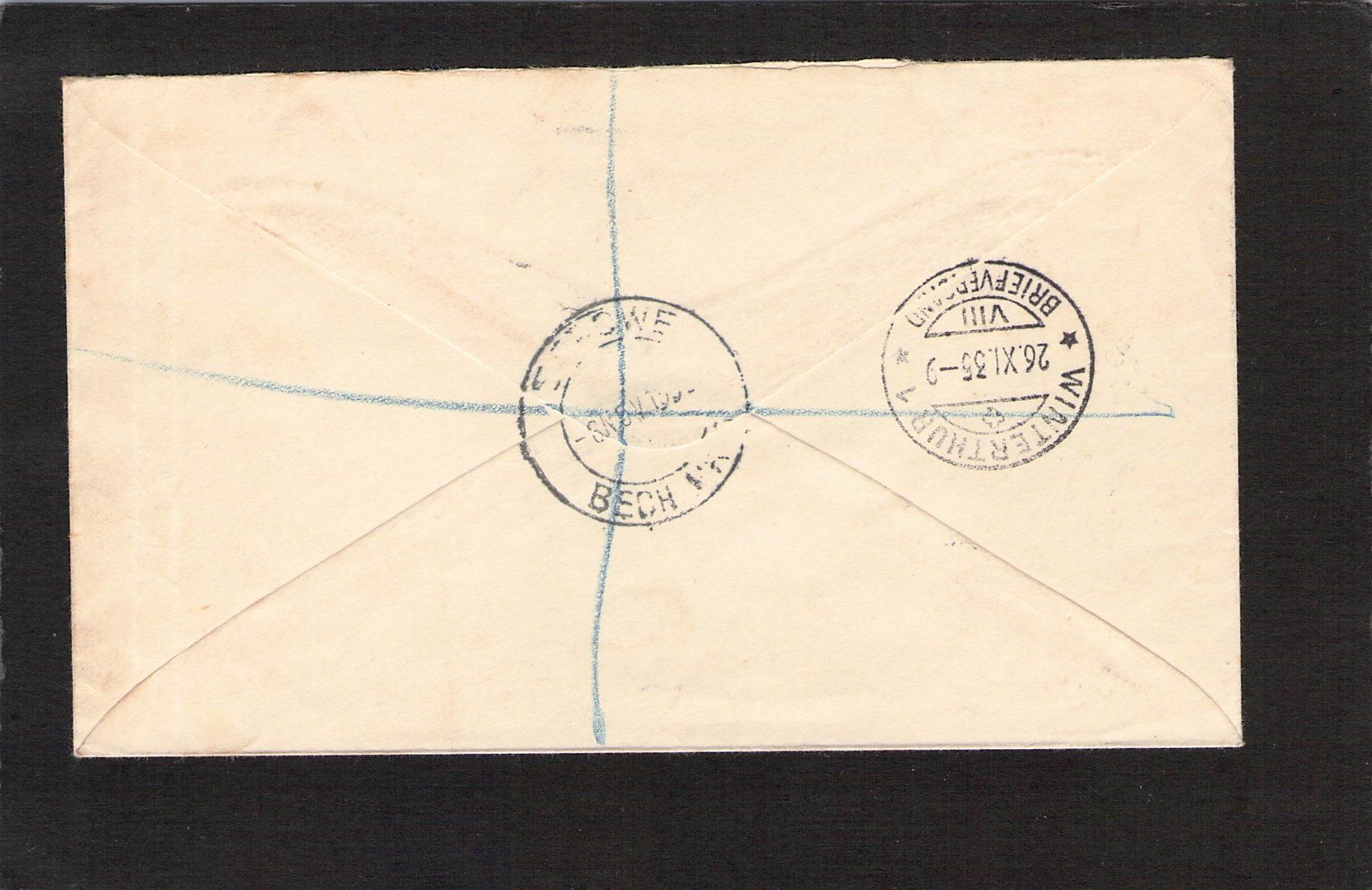 Tutti i francobolli: FDC Britisch/Botswana - Winterthur ZH , 6.11.1935 – Usato da Reichenburg venduto da Pipo-67 1