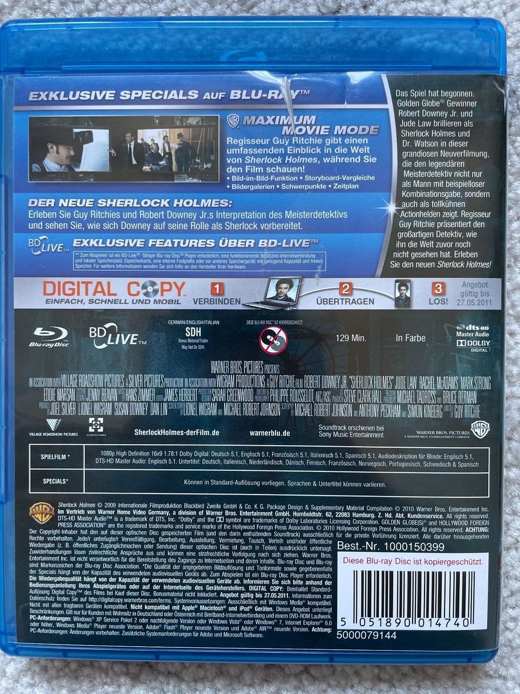 Tutti i DVDs: [Blu-ray] Sherlock Holmes (2009) – Usato da Frasnacht venduto da GracyStore 1