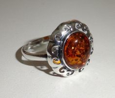 Bernstein RING 925 Silber (geen, cognac)  VP 75,-