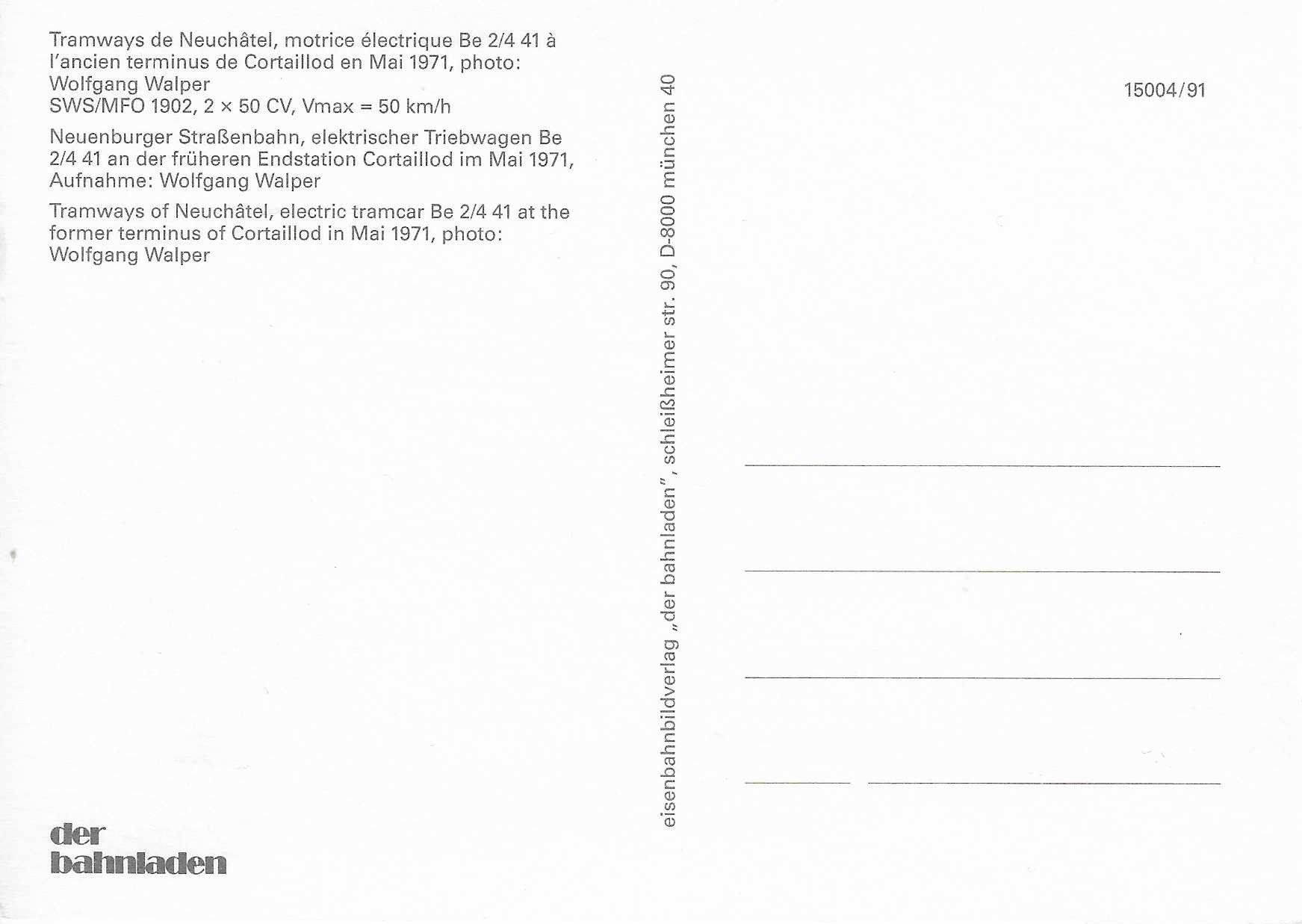 Cartoline postali: Tramways de Neuchâtel – Nuovo (secondo la descrizione) da Rothrist venduto da Stranglehold 1
