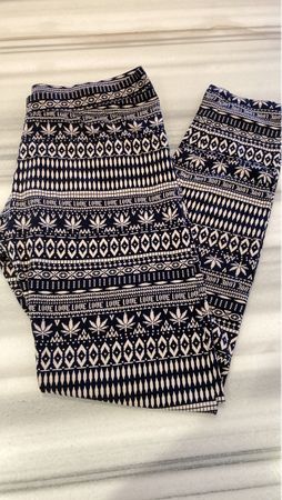 Leggings dunkelblau weiss gemustert Gr.S/M