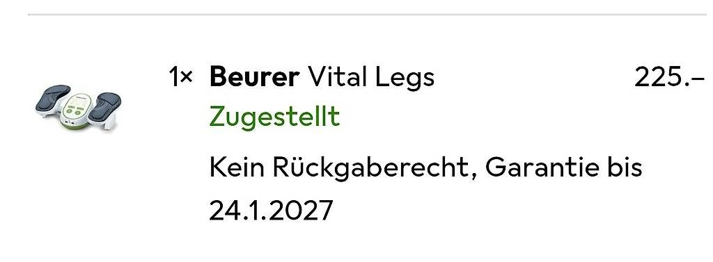 Beurer Dispositivi per massaggi: Beurer Vital Legs – Usato da Aesch BL venduto da Prisca013 1