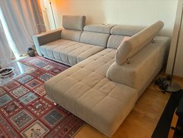 Pfister Ecksofa 5 XBO 19 Xora, Bezug Textil in Agate Grey