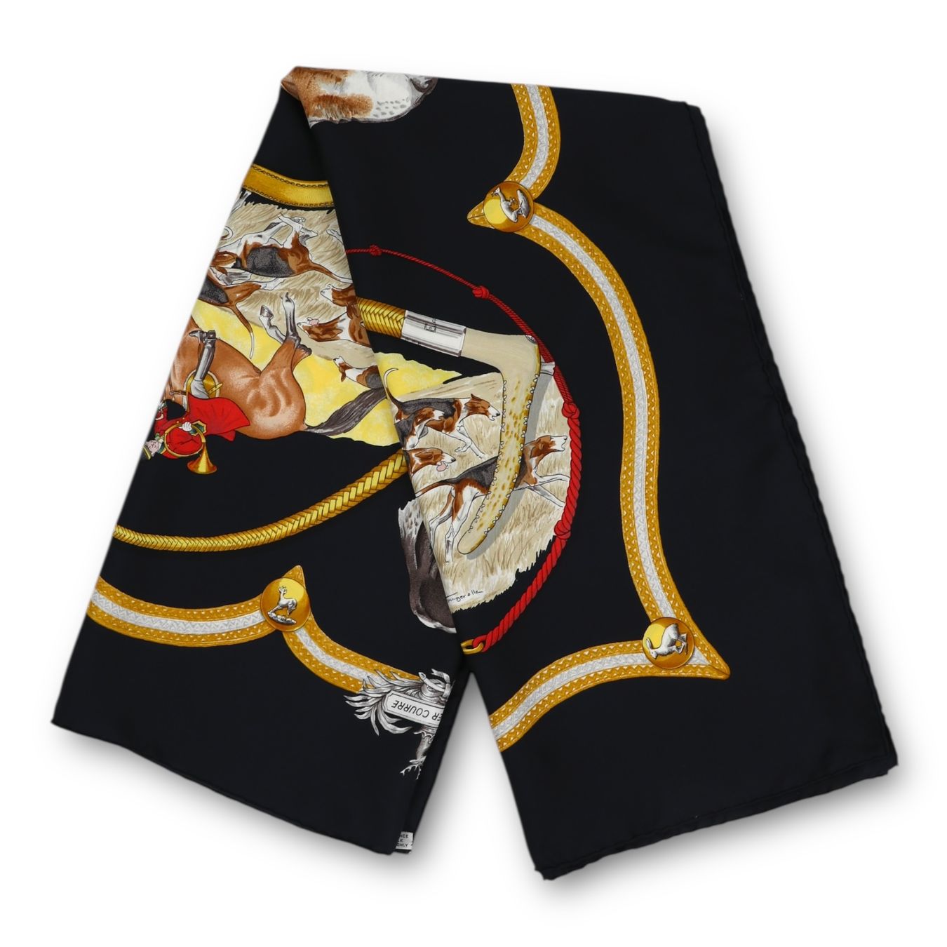 Hermès Foulard & Sciarpe: Hermès Carré "Laisser courre" schwarz – Usato da Binningen venduto da Designerlabels 6