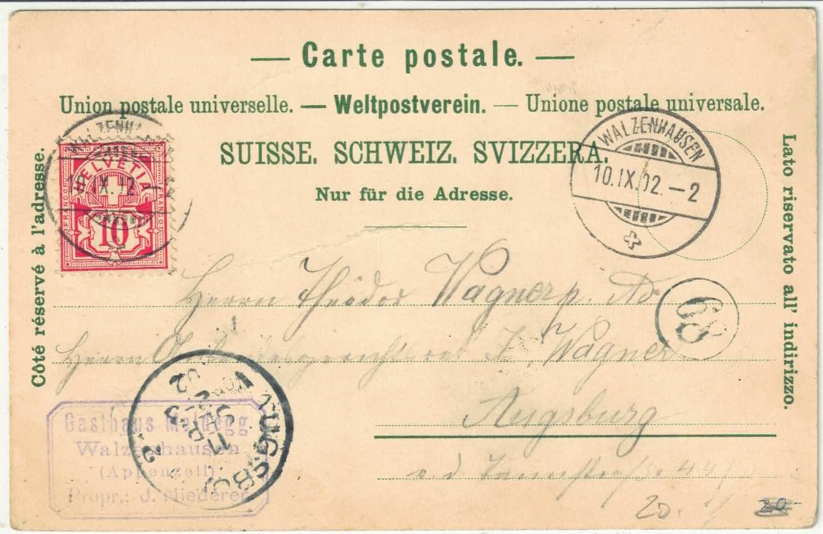 Ansichtskarten: Gruss von der Meldegg - Litho – Gebraucht aus Ettingen von Kartenplanet 1