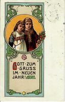 Neujahrskarte aus Turtmann - Stabstempel Ergisch Wallis