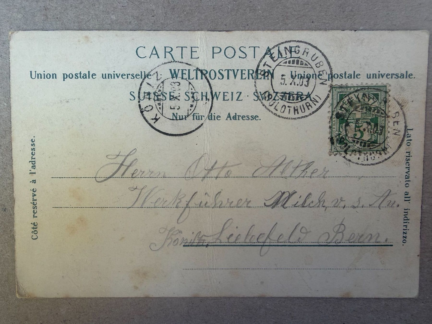 Cartoline postali: SOLOTHURN - Einsiedelei - Ansichtskarte – Usato da Tegerfelden venduto da siebenmacky 1