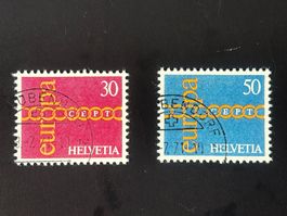 CH1971 EUROPA oblitérés - Zu 496-497 superbes oblitérations