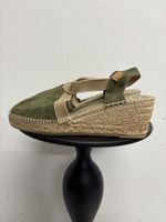 Toni Pons Espadrilles Keilabsatz olivgrün  Gr. 39 Leder Bast