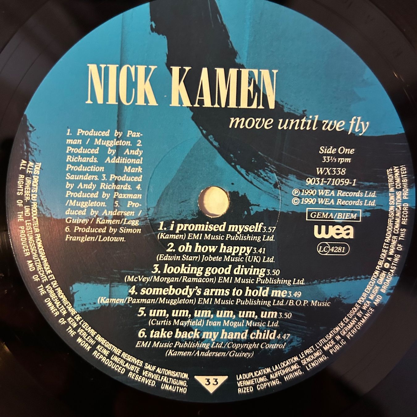 Schallplatten: Nick Kamen - move until we fly, Vinyl LP 1990 – Gebraucht aus Aesch BL von BernisFlomi 2