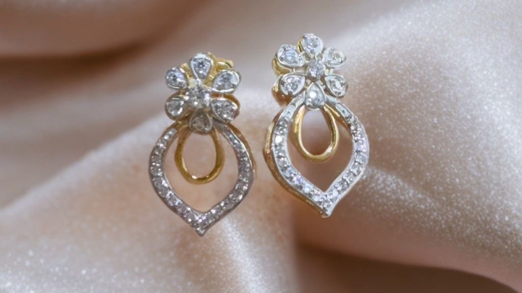 Orecchini pendenti & Orecchini a lobo: Boucles d’oreilles Fleur de Diamant – Nuovo e nell'imballaggio originale da St-Maurice venduto da Sandrinette123 2