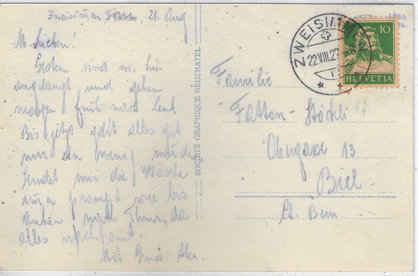 Cartes postales: Zweisimmen - Generalansicht – D'occasion à Ettingen par Kartenplanet 1