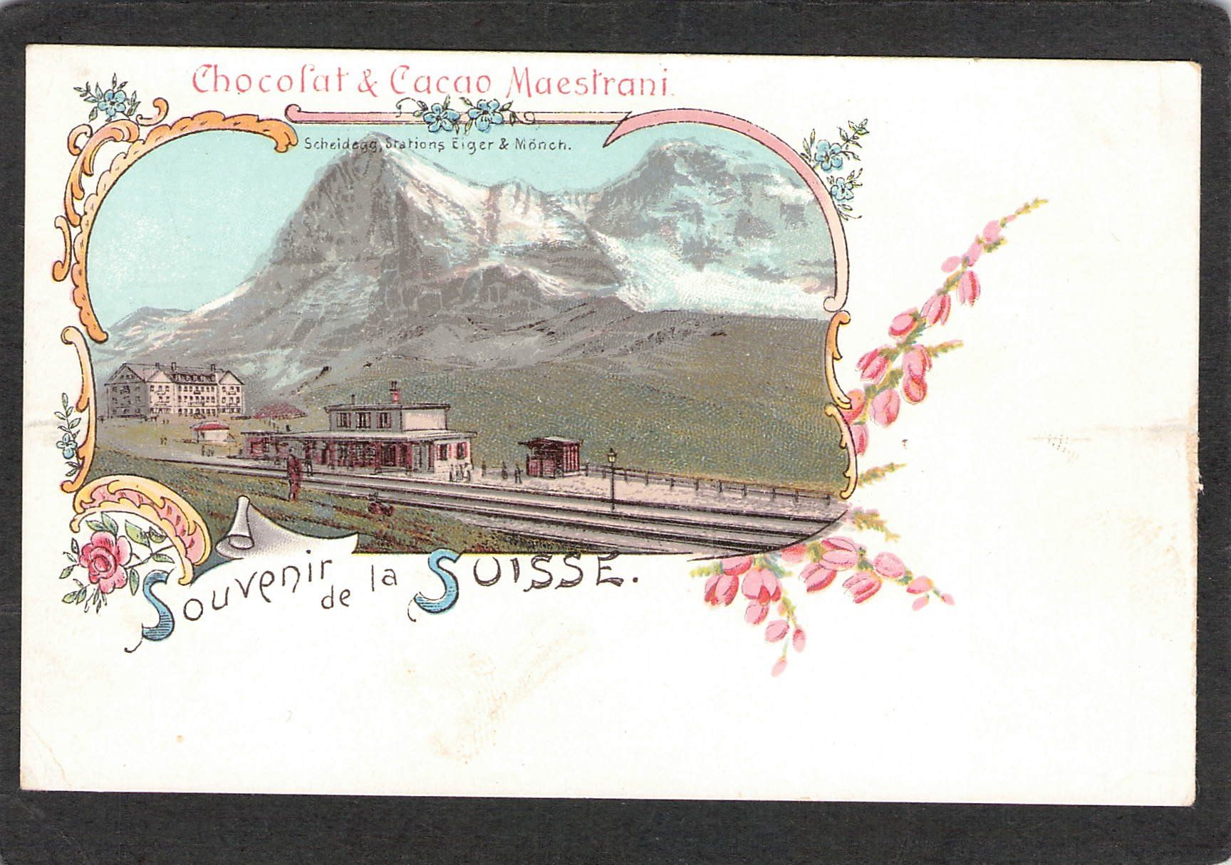 Ansichtskarten: #Chocolat&Cacao Maestrani,Litho Scheidegg – Gebraucht aus Reichenburg von Pipo-67