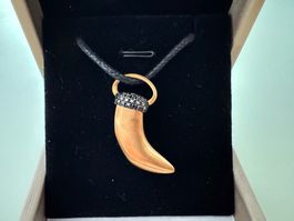 Pendentif Pomellato Cornetto en Or Rose et Diamants Noirs
