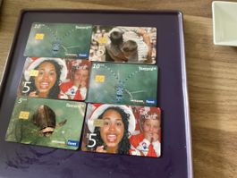 Taxcard Swisscom, 6 Stk, verschiedene Motive, CHF 5 und 10