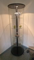 Rundvitrine Glas schwarz mit Beleuchtung guter Zustand