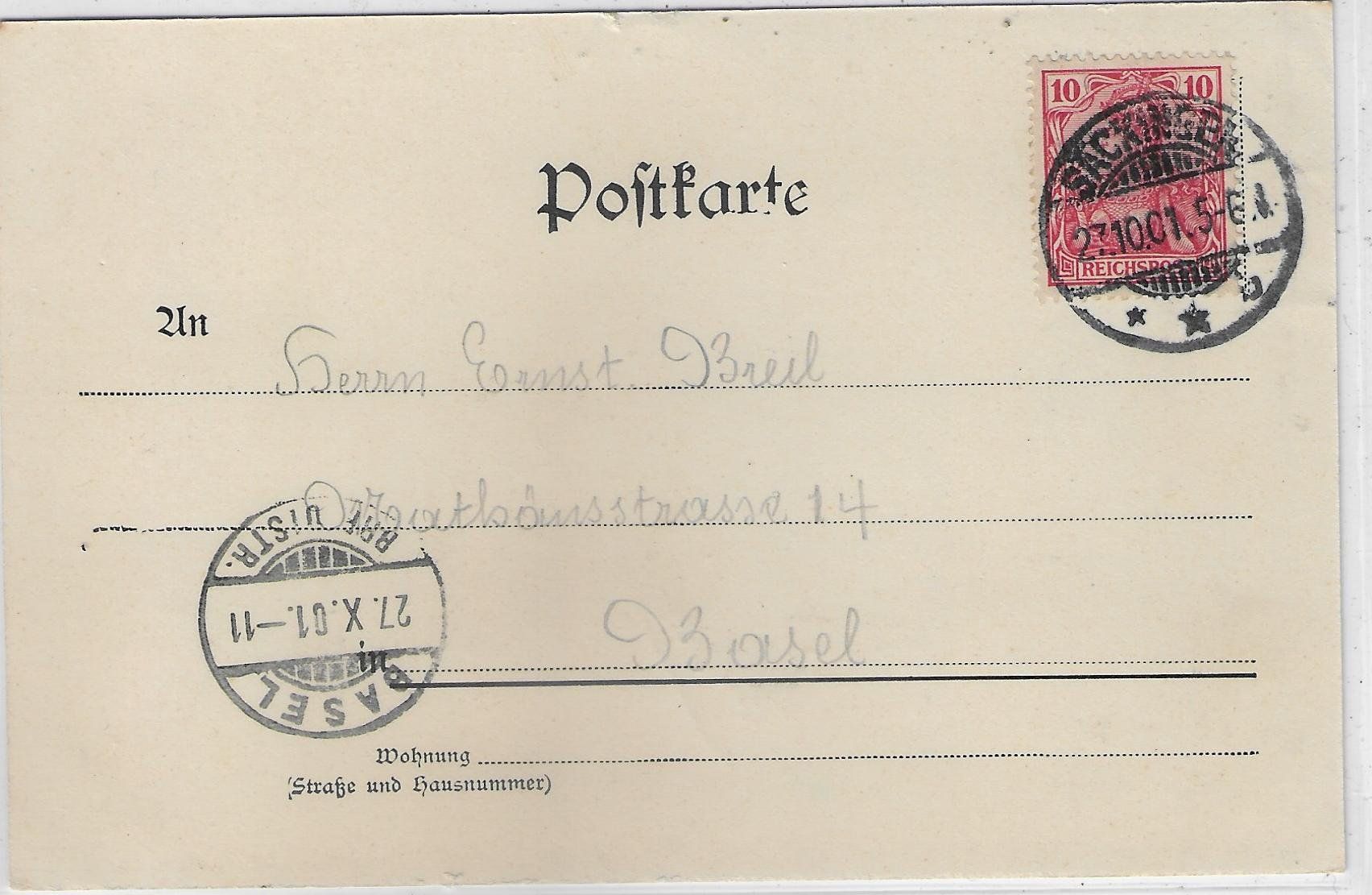 Cartoline postali: Gruss aus Säckingen - Der hl. Fridolin – Usato da Ettingen venduto da Kartenplanet 1