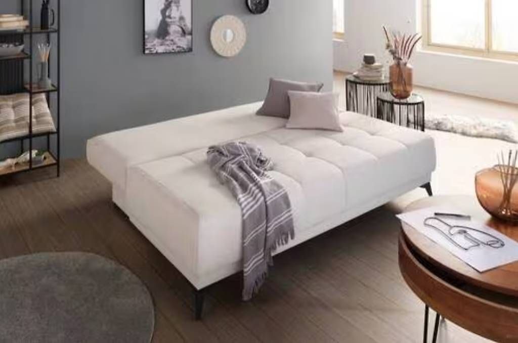 Divani: NEU: Schlafsofa Weiss Textil – Nuovo e nell'imballaggio originale da Zürich venduto da Sam.101 1