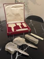 Ancien Coffret de toilette argent 835 + boîte d’origine