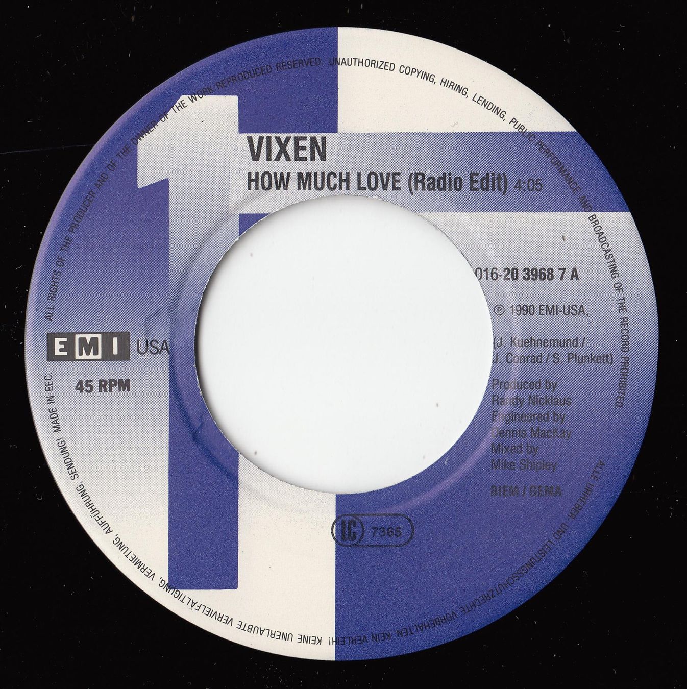 Schallplatten: Vixen Vinyl Single von 1990 – Gebraucht aus Volketswil von Abcrecords 2