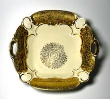VINTAGE*PRUNKSCHALE*MOSCHENDORF*REICHE GOLDVERZIERUNG*