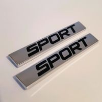 2x SPORT Emblem Logo Auto Aufkleber Chrom Mercedes BMW Mini