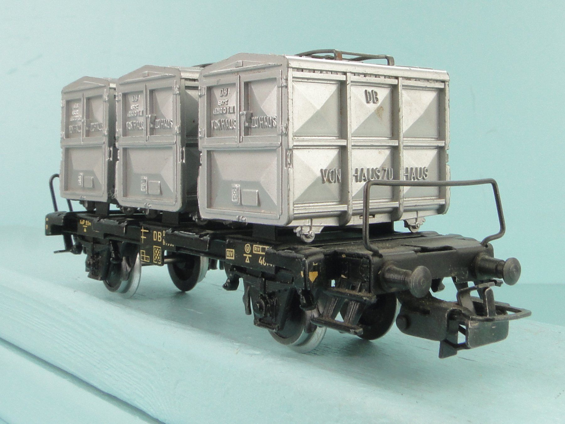 Märklin Modellini di ferrovie: Märklin 4614 DB Behältertragwagen – Usato da Bülach venduto da cann11 2