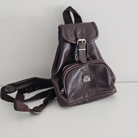 Mini zaino vintage Bag Sac marrone scuro