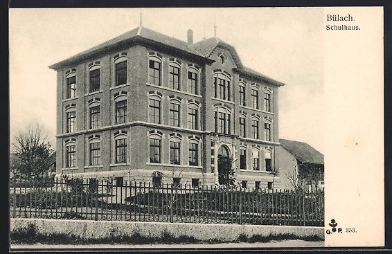 Cartes postales: AK Bülach, Schulhaus am Tage – D'occasion à Berlin par bartko-reher