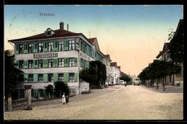 AK Heiden, Straßenpartie am Hotel Linde