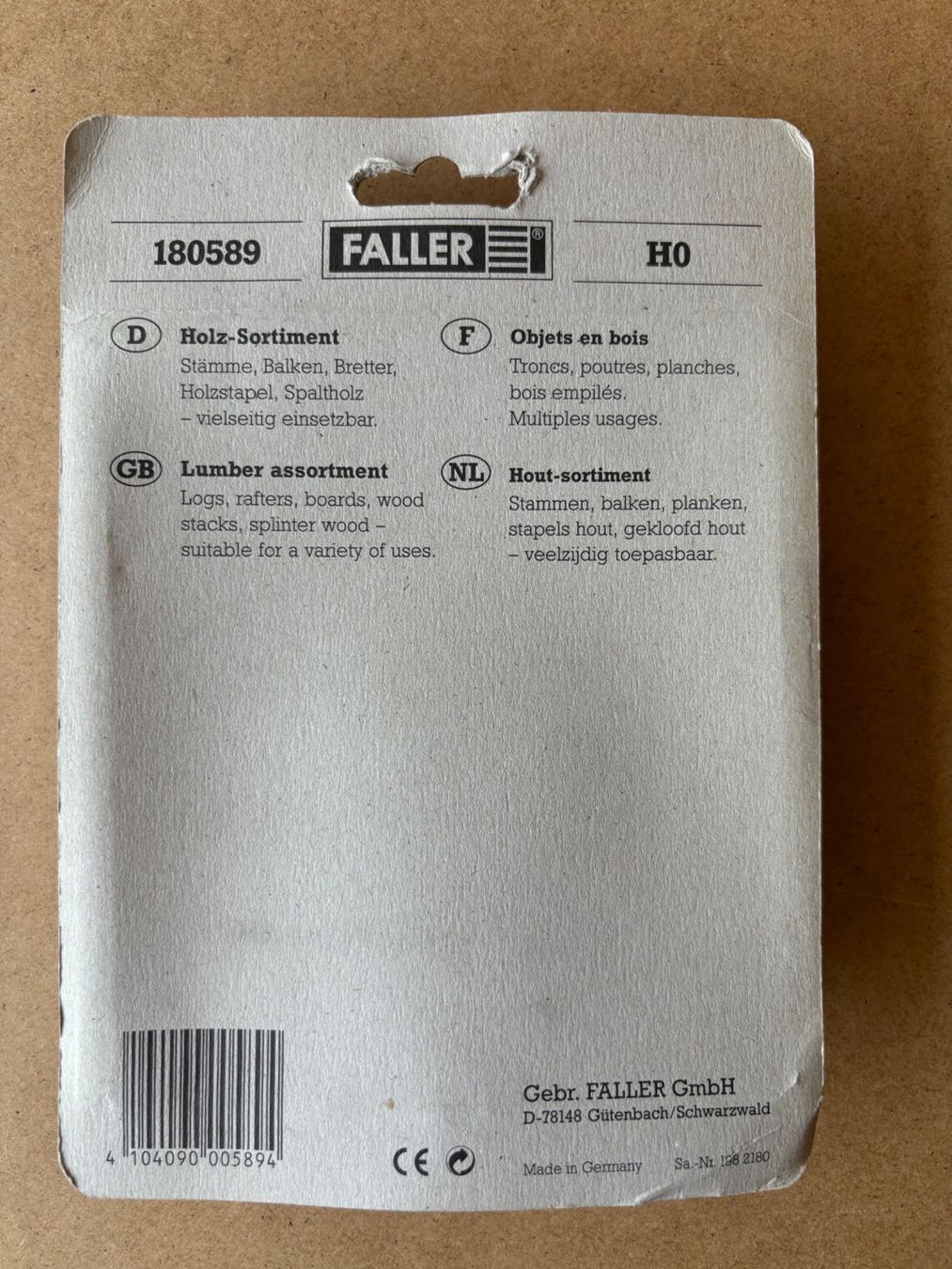 Faller Modellini di ferrovie: Faller 180589 Holz-Sortiment HO – Nuovo e nell'imballaggio originale da Hauterive NE venduto da eriamch 1