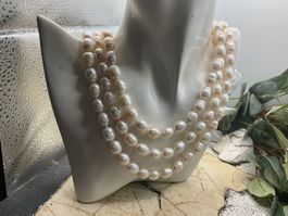 Collier natürliche Süsswasserperlen, 3 fach