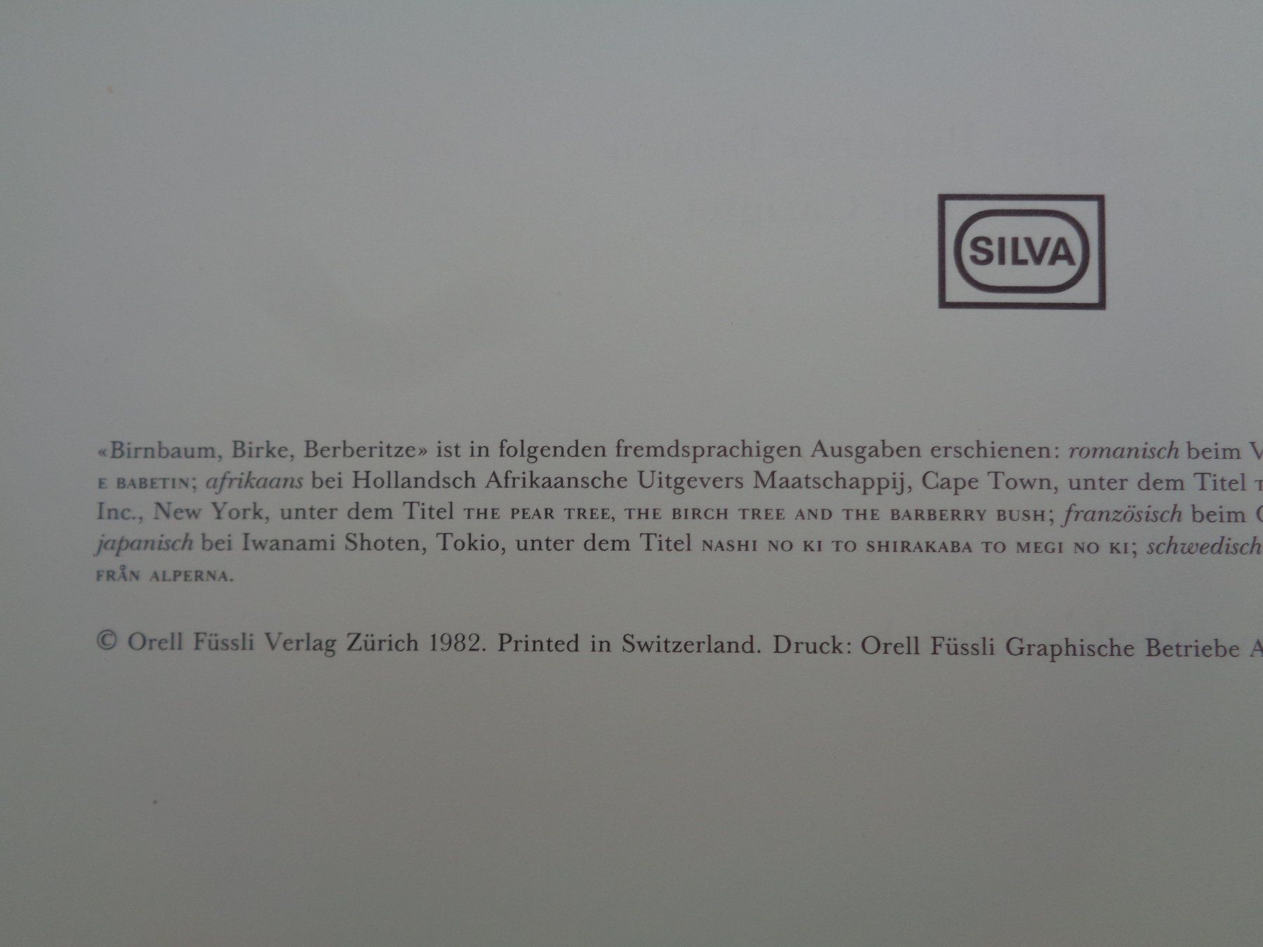 Libri: Birnbaum Birke Berberitze A. Carigiet – Usato da Chur venduto da Oregano1 1