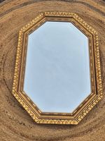 Miroir octogonal biseauté avec cadre doré
