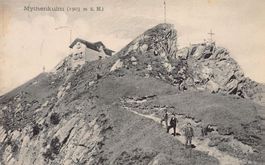 Mythenkulm, Photo von Xav. Suter, Mythenwirt, gelaufen 1910