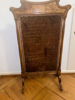 Antiker Kaminschirm, Holz, Stoffbezug, Paravant !
