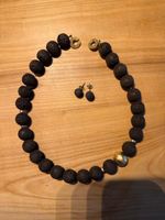 Schmuckset Lavastein Halskette und Ohrstecker