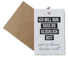 Geburtstagskarte GLÜCKLICH - bisschen nackt  (neu, OVP)