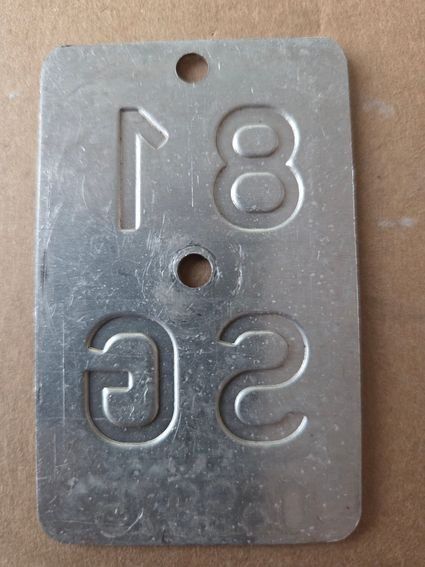 Sachs Insegne: Velonummer SG 81 plaque Velo – Usato da Schenkon venduto da Uhu007 1