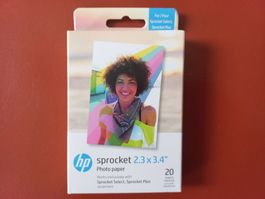 HP Sprocket Fotopapier selbstklebend 5,8 x 8,7 cm 20 Blatt