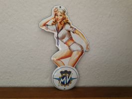 Emailschild MV Agusta Motorrad Werkstatt Logo Emaille Schild