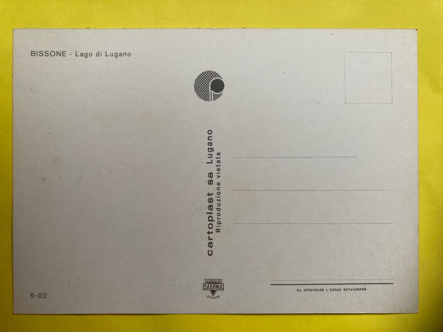 Cartoline postali: BISSONE.  Lago di Lugano – Usato da Zürich venduto da Chaeffeler 1