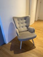 Sessel Samt hellgrau guter Zustand