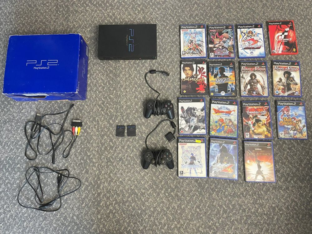 Sony Playstation 2 + 15 Spiele + 2 x 8 MB Memory Card (Gebraucht) in ...