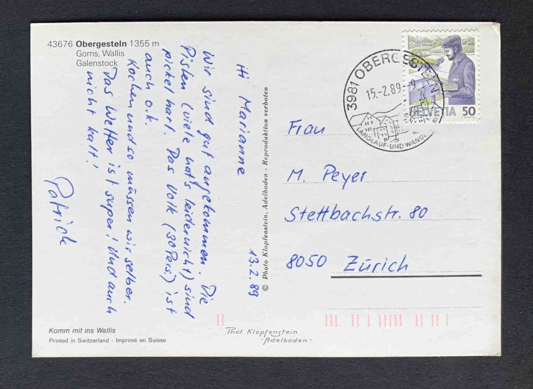 Cartoline postali: AK Obergesteln Goms Wallis – Usato da Goldau venduto da artelier1 1