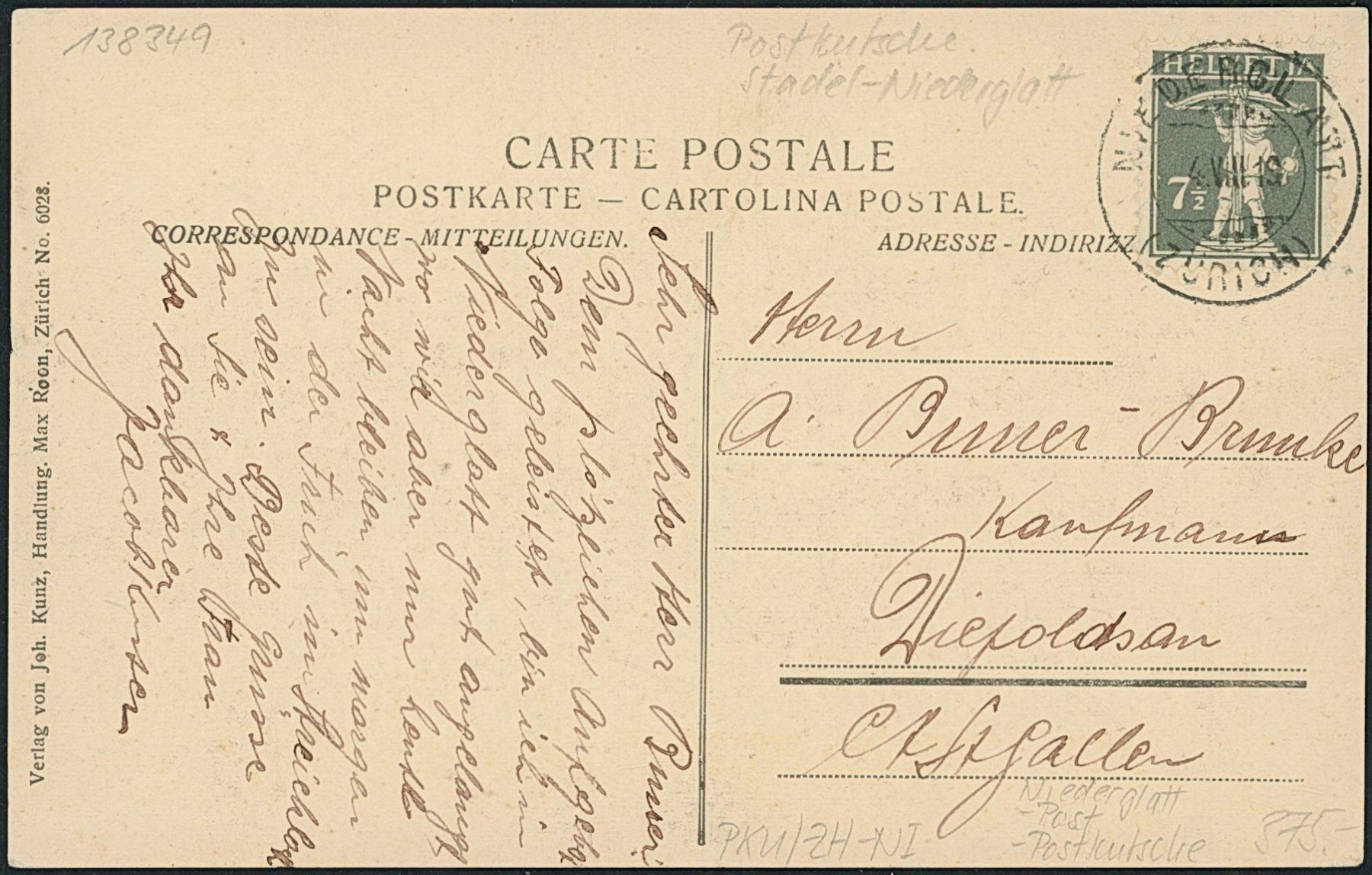 Cartoline postali: ZH Niederglatt - Post - Postkutsche – Nuovo (secondo la descrizione) da Schindellegi venduto da dolpitz 1