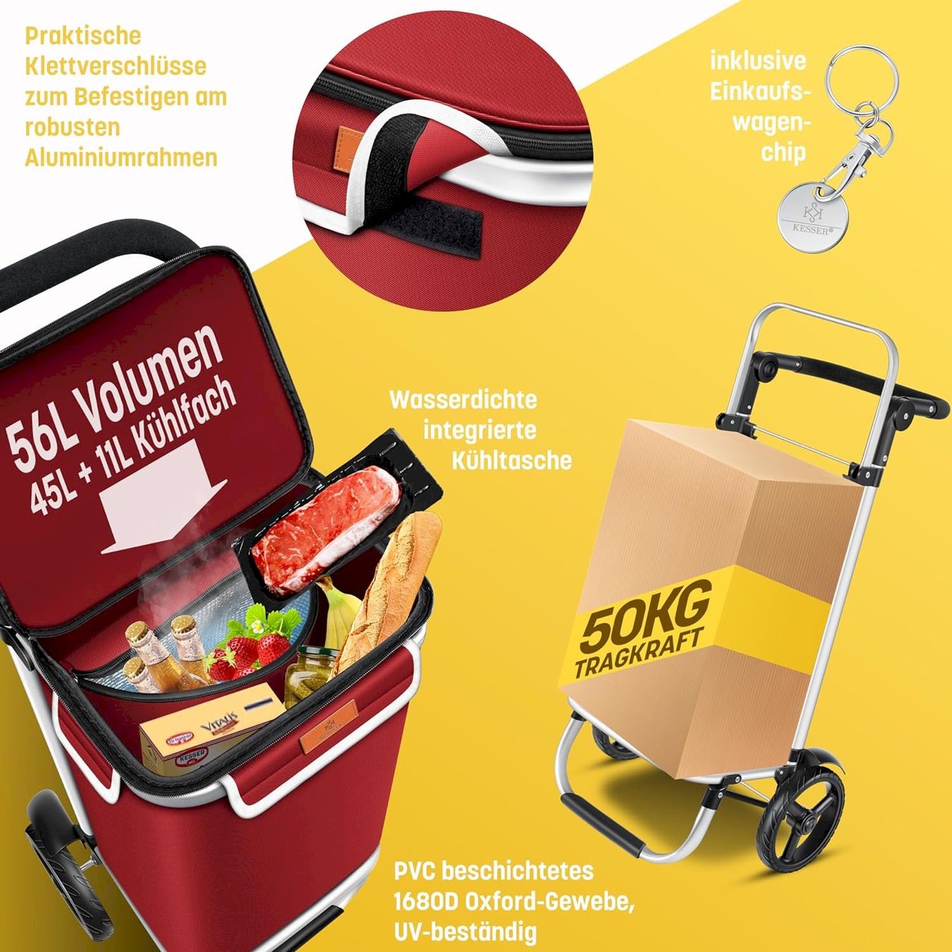Autres articles pour la maison: KESSER Einkaufstrolley 56L Bordeaux – Neuf avec emballage d'origine à Bottighofen par zaap 8