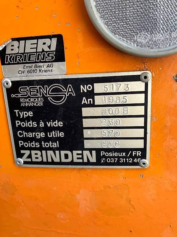 Anhänger: Anhänger Zbinden Sensa, Typ 800 B – Gebraucht aus Rickenbach LU von nur_lars 1