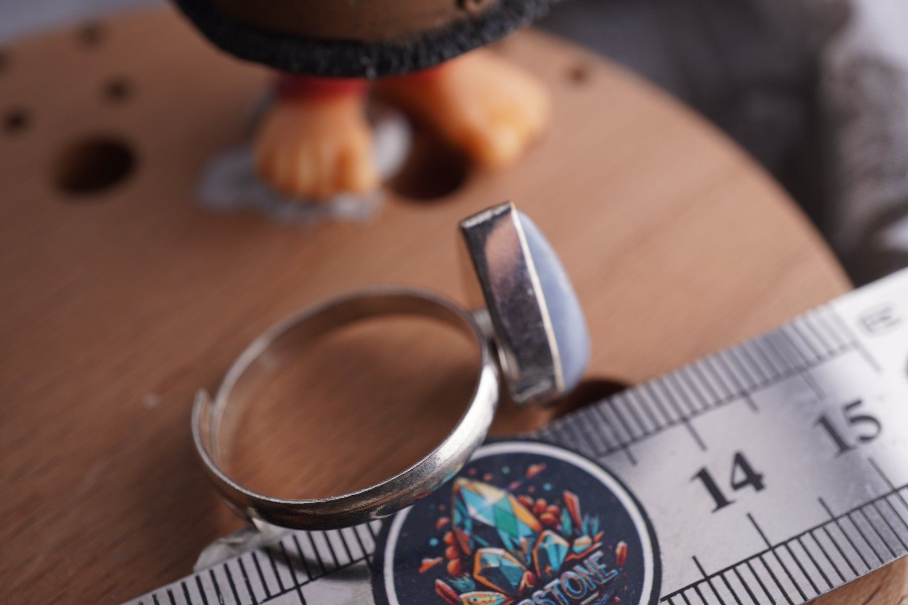 Minerali & Pietre curative: Angelit Blau    ring Grösse  Variabel     (Räumung!) – Nuovo e nell'imballaggio originale da Eschenbach SG venduto da topstone 3