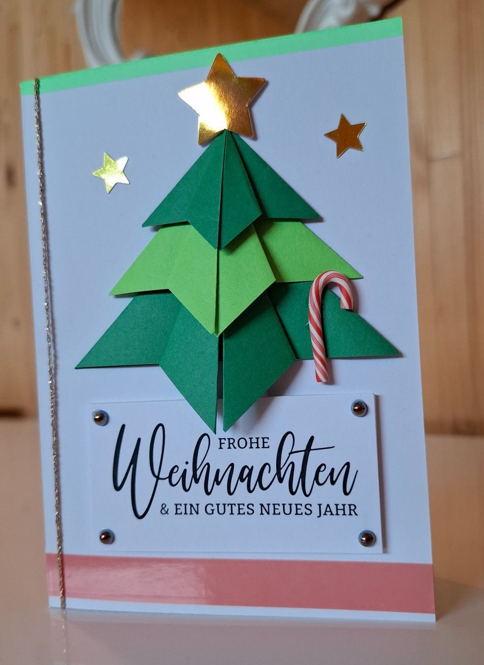 Karten: 3x Weihnachtskarten handgemacht Tannenbaum 3D Effekt – Neu und originalverpackt aus Winterthur von -.S.B.- 1